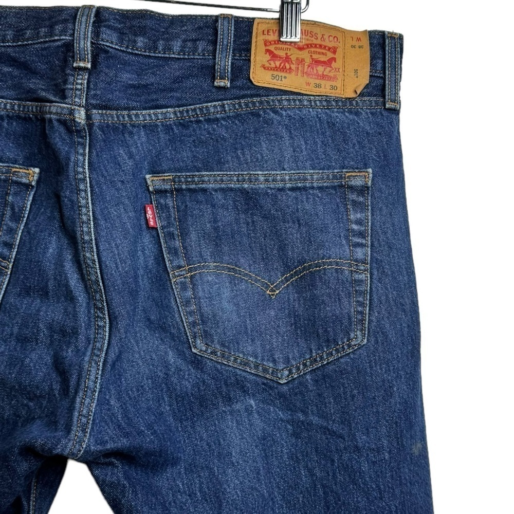Levi's 501 Original Fit Rigid Denim Straight Leg Retro Blue Jeans 38 - Picture 12 of 16